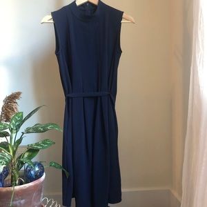 Uniqlo Mock Neck Sleeveless Navy Dress XS
